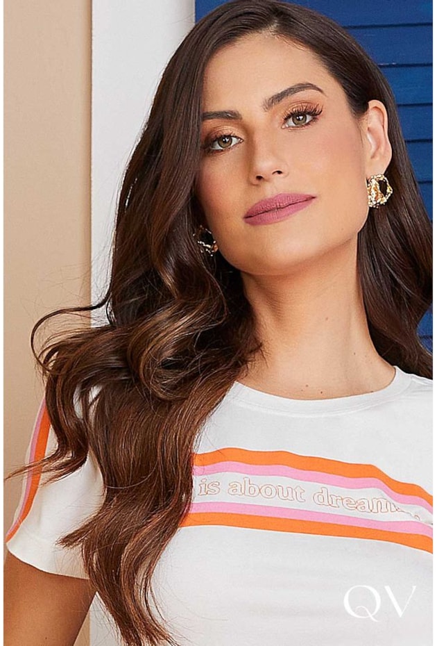 T-SHIRT MALHA COM LISTRAS COLORS - TITANIUM JEANS