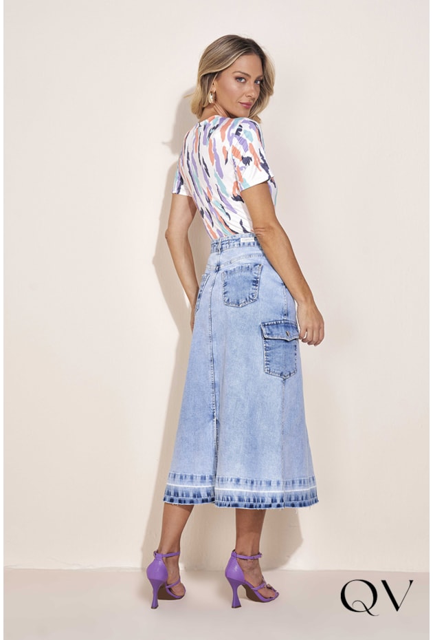 T-SHIRT MALHA ESTAMPA ABSTRATA - TITANIUM JEANS T-SHIRT MALHA ESTAMPA ABSTRATA - TITANIUM JEANS