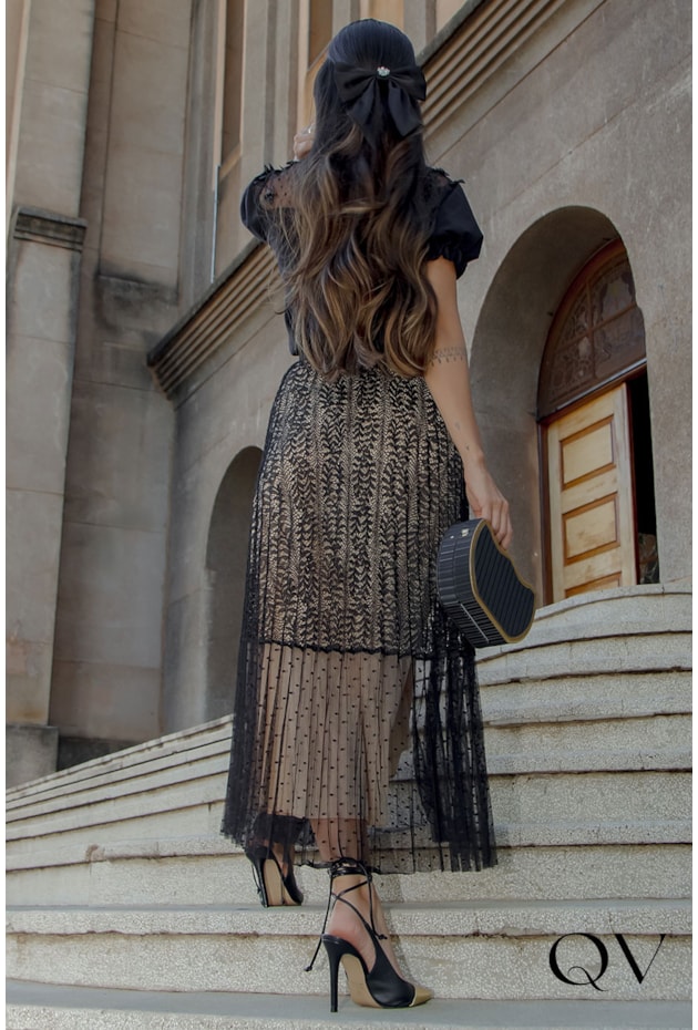 T-SHIRT MALHA MINI LAÇOS PRETO - LUZIA FAZZOLLI T-SHIRT MALHA MINI LAÇOS PRETO - LUZIA FAZZOLLI