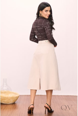 T-SHIRT MANGA LONGA EM MALHA ESTAMPADA - TITANIUM JEANS