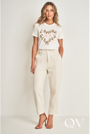 T-SHIRT RETA EM MEIA MALHA VERDE - DOCE TRAMA