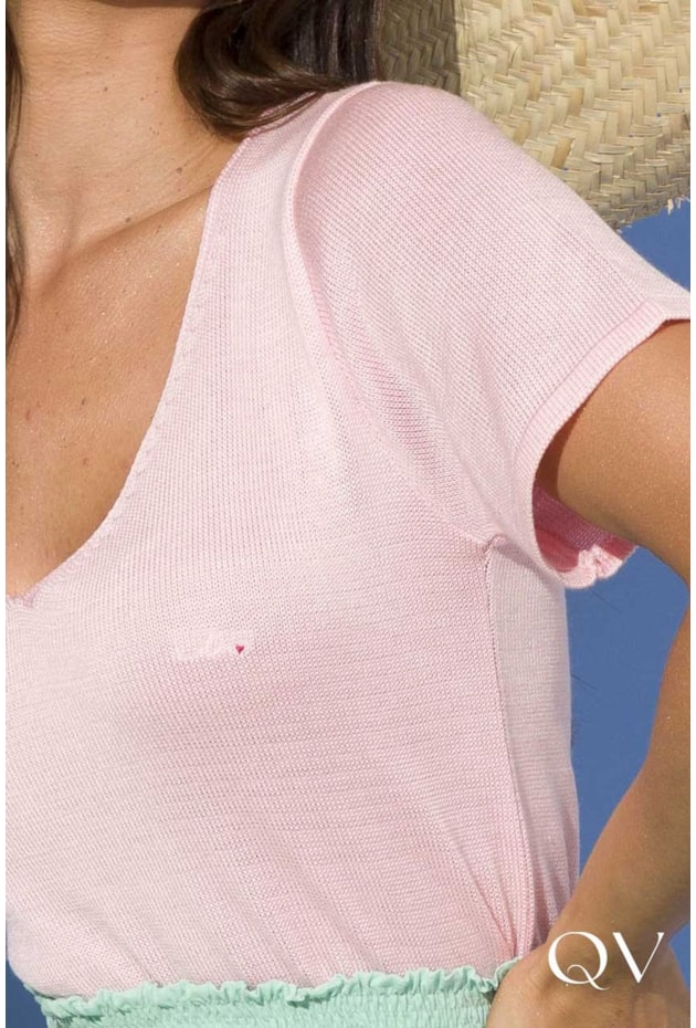 T-SHIRT TRICOT ACRILICO ROSA - LEKAZIS T-SHIRT TRICOT ACRILICO ROSA - LEKAZIS