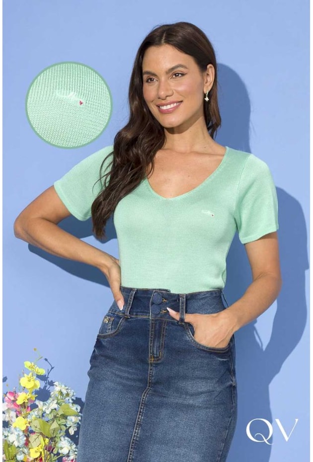 T-SHIRT TRICOT ACRILICO VERDE - LEKAZIS T-SHIRT TRICOT ACRILICO VERDE - LEKAZIS