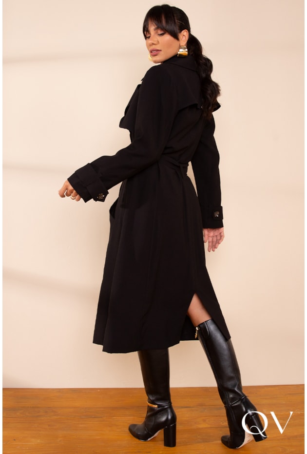 TRENCH COAT PRETO - LEKAZIS