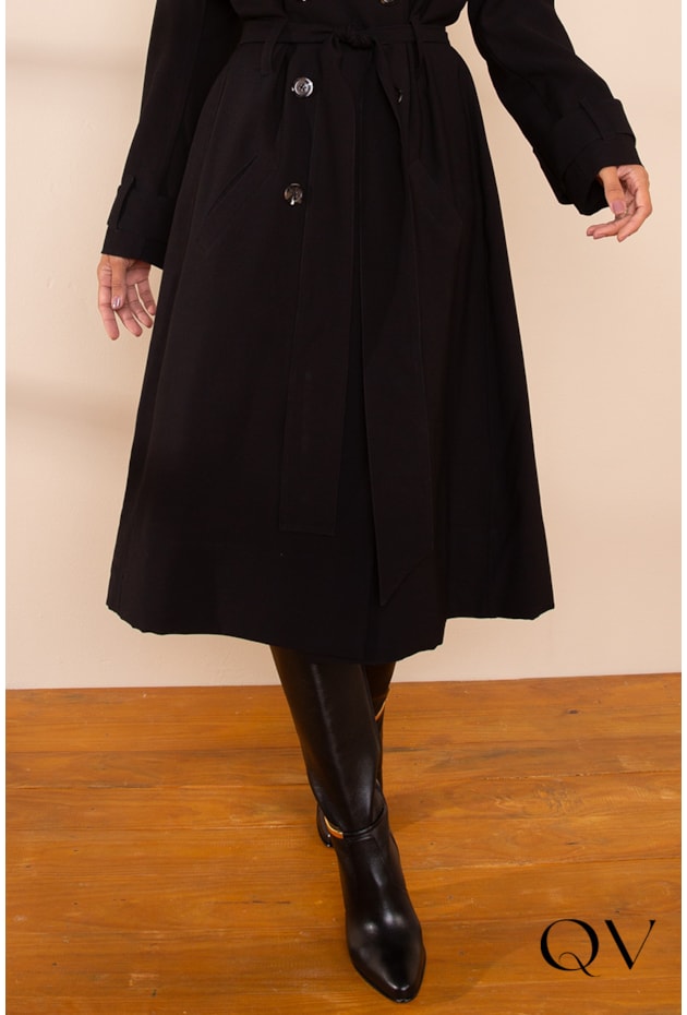 TRENCH COAT PRETO - LEKAZIS