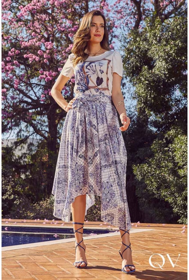 TSHIRT FOLHAGEM AZUL - JANY PIM TSHIRT FOLHAGEM AZUL - JANY PIM