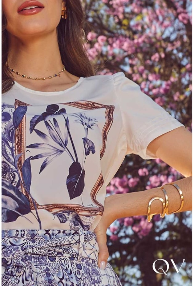 TSHIRT FOLHAGEM AZUL - JANY PIM TSHIRT FOLHAGEM AZUL - JANY PIM