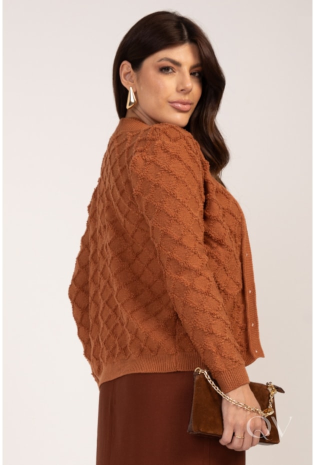 TWIN SET EM TRICOT CARAMELO - LEKAZIS
