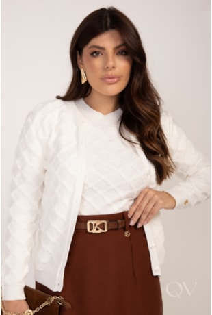 TWIN SET EM TRICOT OFF WHITE - LEKAZIS