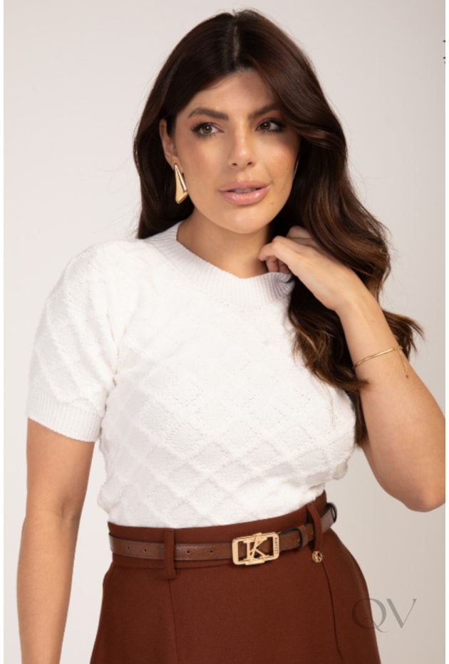 TWIN SET EM TRICOT OFF WHITE - LEKAZIS