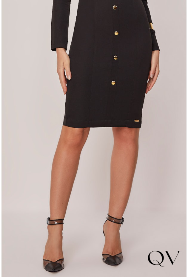VESTIDO ALFAIATARIA COM BOTÕES PRETO - TITANIUM JEANS