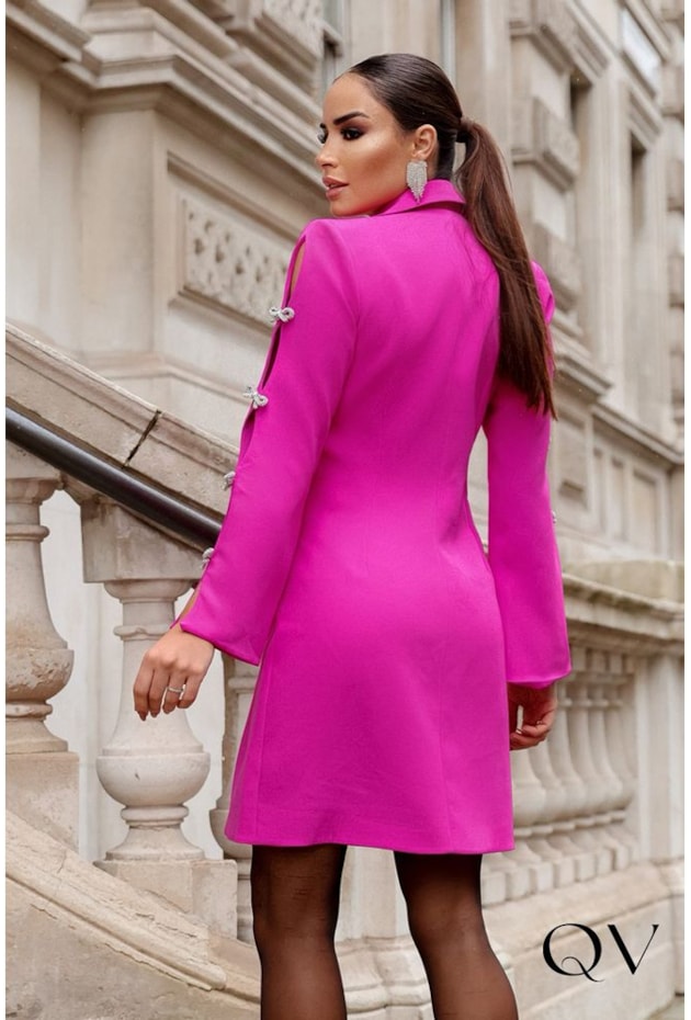 VESTIDO ALFAIATARIA MANGA LONGA COM LAÇOS PINK - LUZIA FAZZOLLI VESTIDO ALFAIATARIA MANGA LONGA COM LAÇOS PINK - LUZIA FAZZOLLI