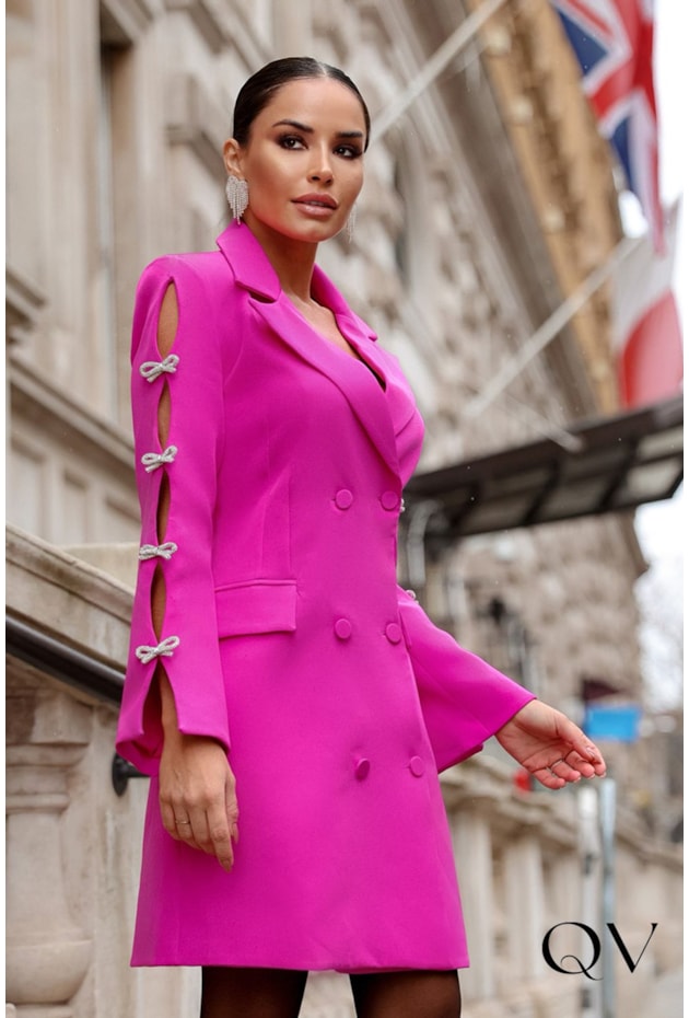 VESTIDO ALFAIATARIA MANGA LONGA COM LAÇOS PINK - LUZIA FAZZOLLI VESTIDO ALFAIATARIA MANGA LONGA COM LAÇOS PINK - LUZIA FAZZOLLI