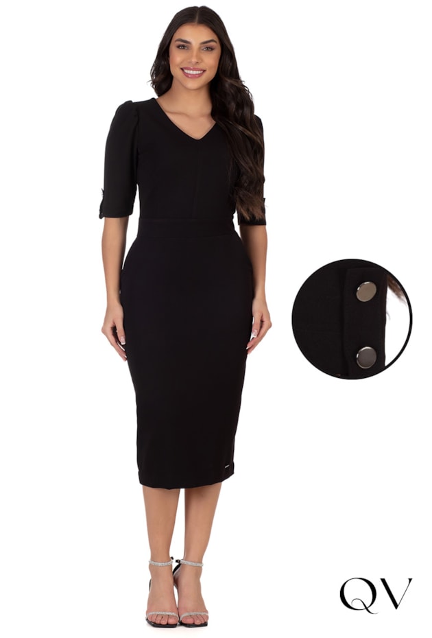 VESTIDO ALFAIATARIA PRETO - HAPUK