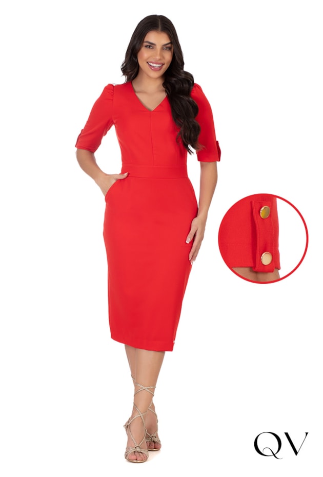 VESTIDO ALFAIATARIA VERMELHO - HAPUK