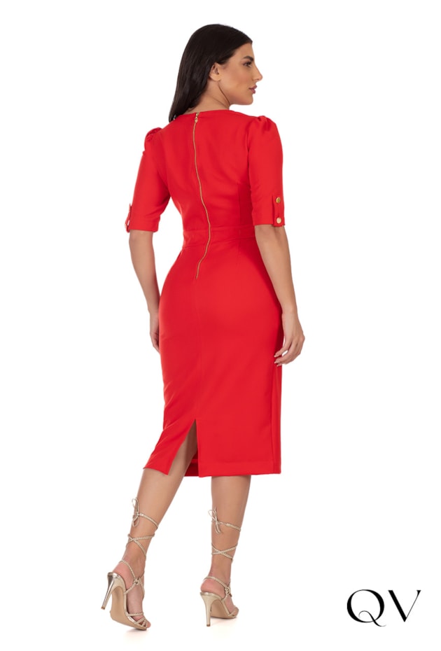 VESTIDO ALFAIATARIA VERMELHO - HAPUK