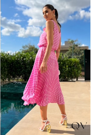 VESTIDO BLUSÊ POÁ ROSA - LUZIA FAZZOLLI