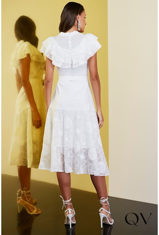 VESTIDO BORDADO COM BABADOS OFF - JANY PIM