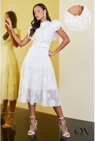 VESTIDO BORDADO COM BABADOS OFF - JANY PIM