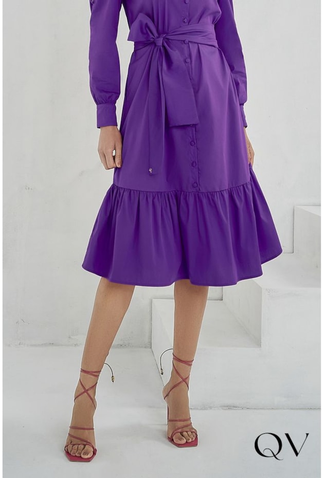 VESTIDO CAMISA CHEMISIE BABADO ROXO - JANY PIM VESTIDO CAMISA CHEMISIE BABADO ROXO - JANY PIM