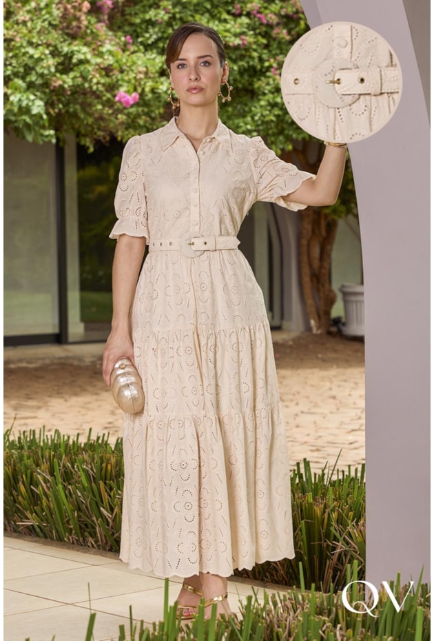 VESTIDO CAMISARIA LAISE CREME - JANY PIM VESTIDO CAMISARIA LAISE CREME - JANY PIM