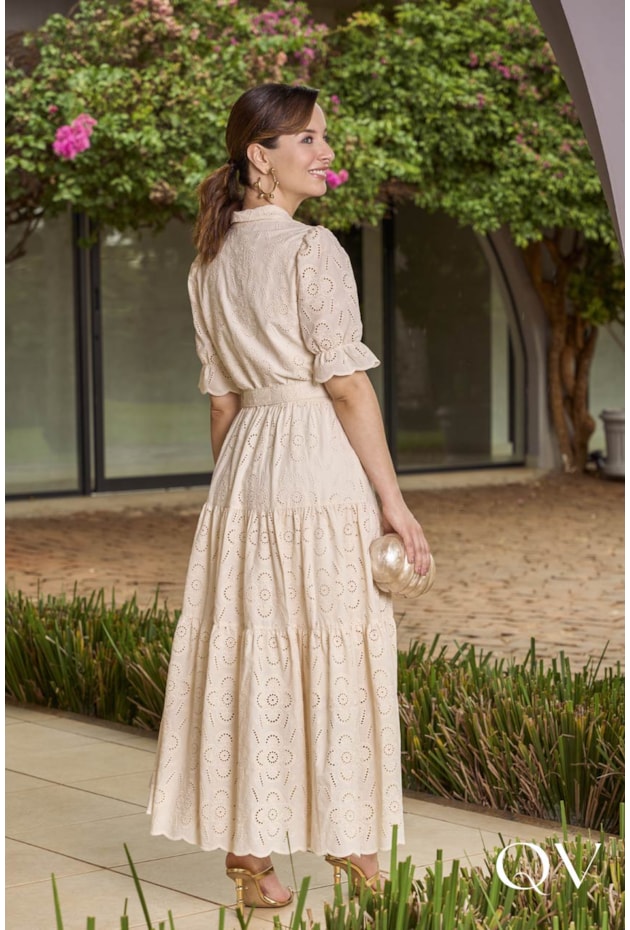 VESTIDO CAMISARIA LAISE CREME - JANY PIM VESTIDO CAMISARIA LAISE CREME - JANY PIM