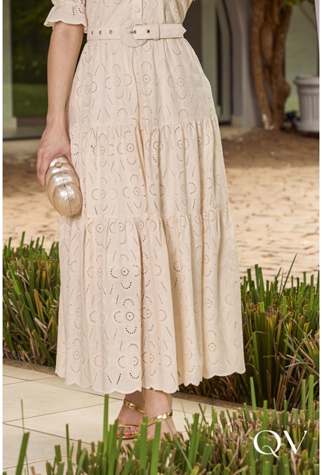 VESTIDO CAMISARIA LAISE CREME - JANY PIM VESTIDO CAMISARIA LAISE CREME - JANY PIM