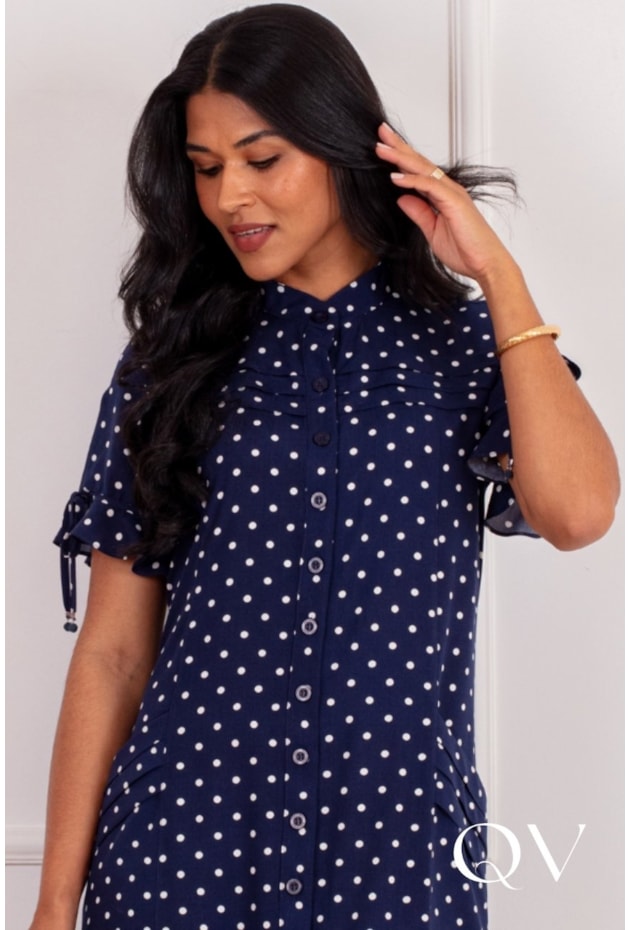 VESTIDO CHEMISE COM PÓA EM VISCOSE AZUL - PURO SHARMY