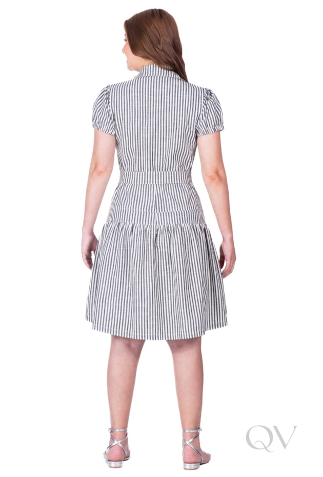 VESTIDO CHEMISE CURTO EM TECIDO PLANO PRETO - HAPUK