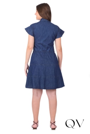VESTIDO CHEMISE EM JEANS AZUL ESCURO - HAPUK