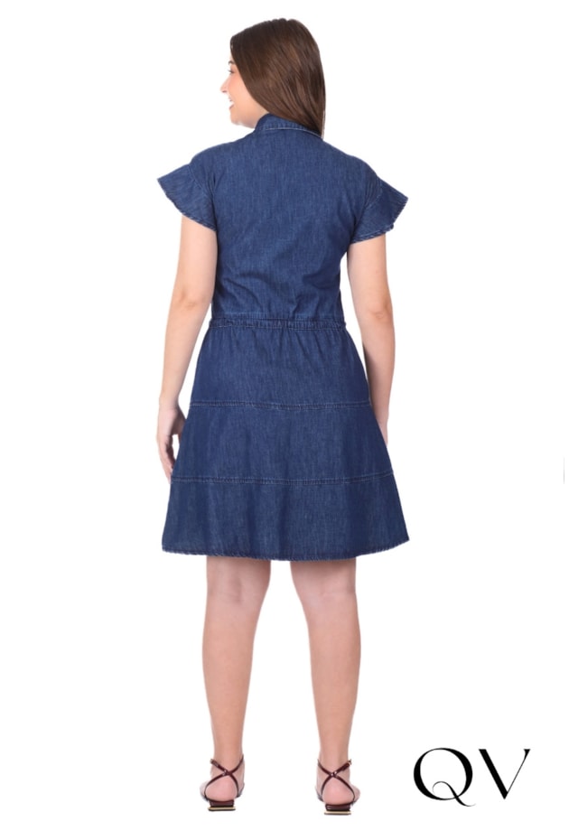 VESTIDO CHEMISE EM JEANS AZUL ESCURO - HAPUK
