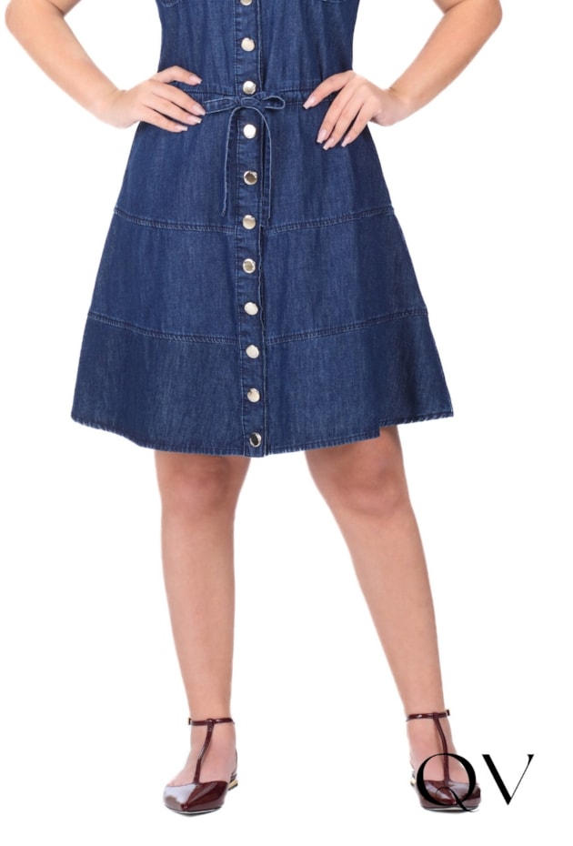 VESTIDO CHEMISE EM JEANS AZUL ESCURO - HAPUK