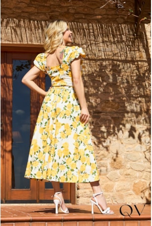 VESTIDO CHEMISE EM SARJA ESTAMPADO FLORAL - LUZIA FAZZOLLI