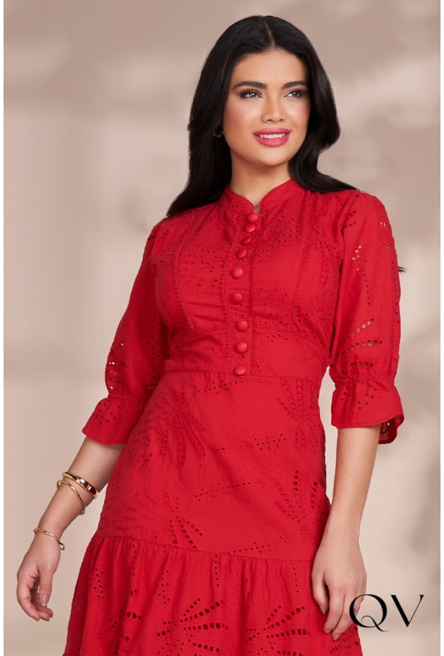 VESTIDO CHEMISE LAISE VERMELHO - FASCÍNIUS