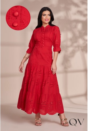 VESTIDO CHEMISE LAISE VERMELHO - FASCÍNIUS