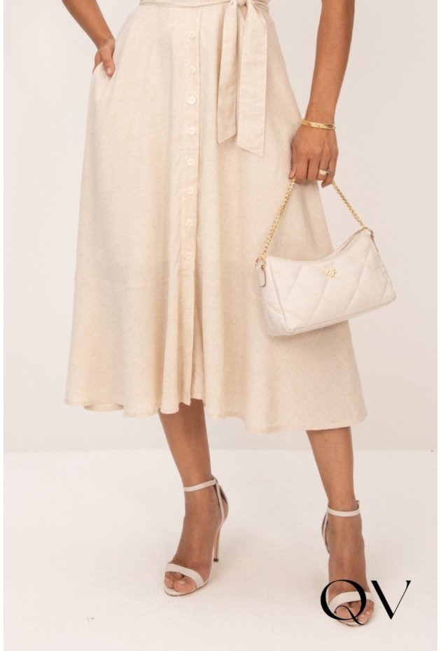 VESTIDO CHEMISE MIDI EM VISCOLINHO CRU - LEKAZIS VESTIDO CHEMISE MIDI EM VISCOLINHO CRU - LEKAZIS