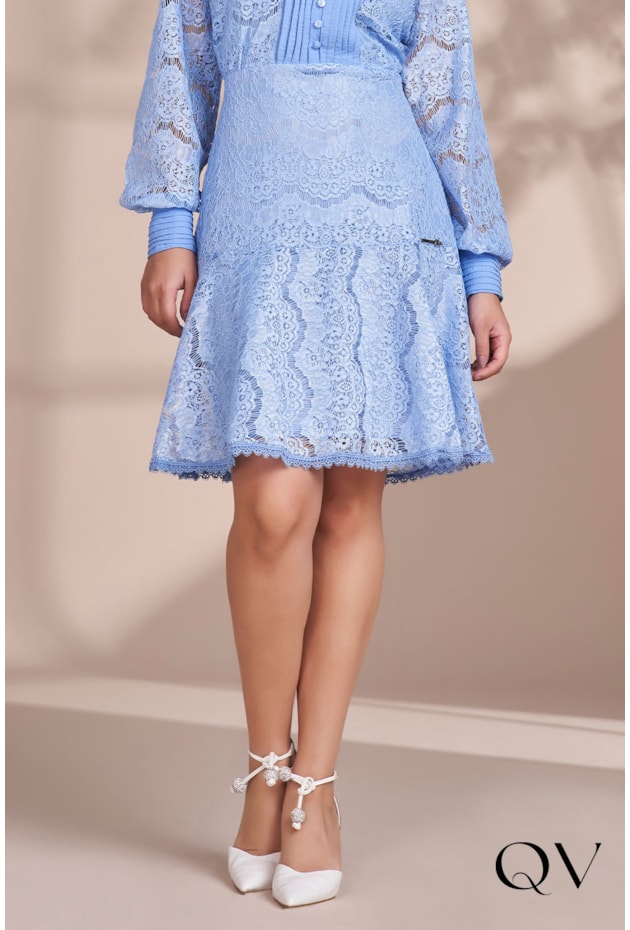 VESTIDO CHEMISE RENDA DETALHE TOMAS AZUL - FASCÍNIUS VESTIDO CHEMISE RENDA DETALHE TOMAS AZUL - FASCÍNIUS