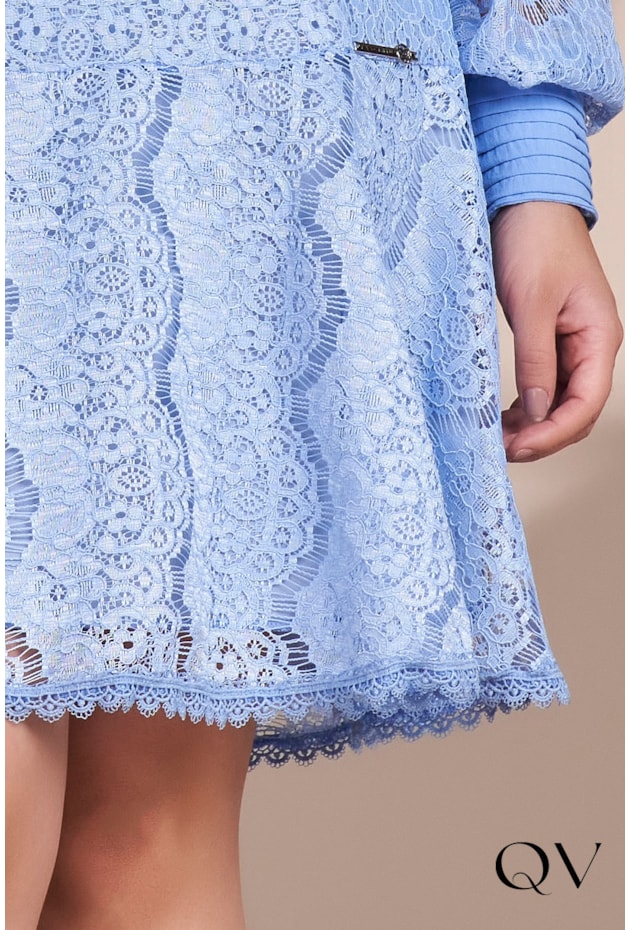 VESTIDO CHEMISE RENDA DETALHE TOMAS AZUL - FASCÍNIUS VESTIDO CHEMISE RENDA DETALHE TOMAS AZUL - FASCÍNIUS