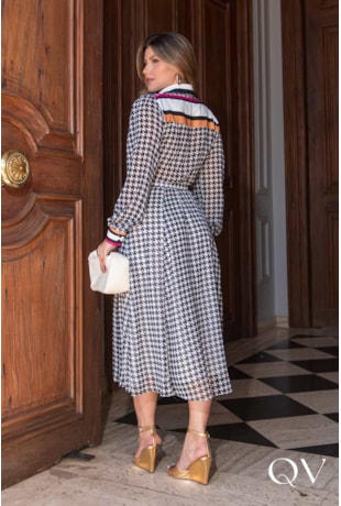 VESTIDO CHEMISIER CHIFFON ESTAMPADO - LUZIA FAZZOLLI