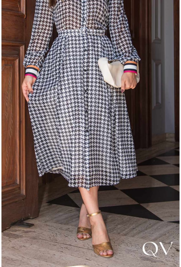 VESTIDO CHEMISIER CHIFFON ESTAMPADO - LUZIA FAZZOLLI