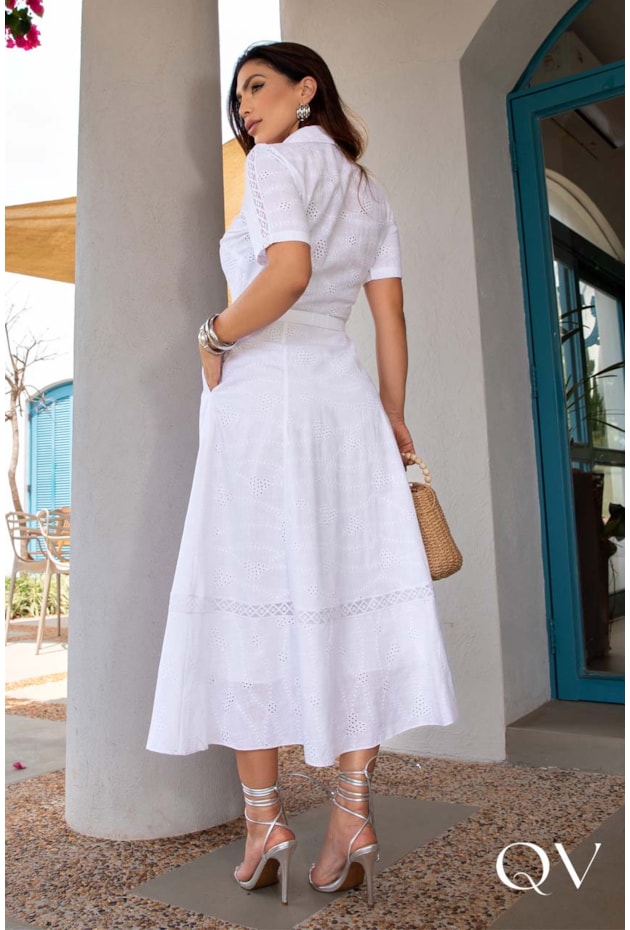 VESTIDO CHEMISIER EM LAISE BRANCO - LUZIA FAZZOLLI VESTIDO CHEMISIER EM LAISE BRANCO - LUZIA FAZZOLLI