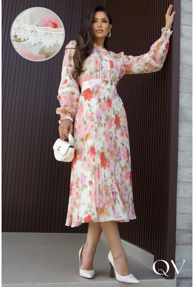 VESTIDO CHIFFON ESTAMPADO FLORAL - LUZIA FAZZOLLI VESTIDO CHIFFON ESTAMPADO FLORAL - LUZIA FAZZOLLI