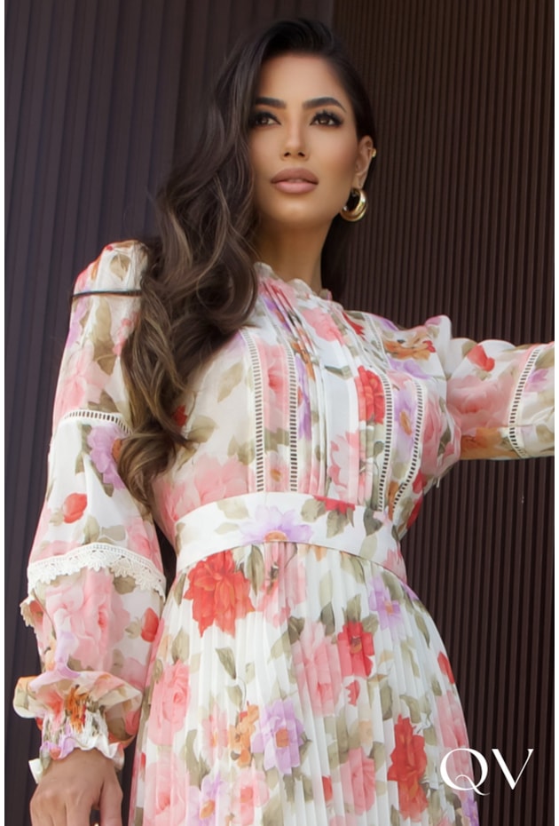 VESTIDO CHIFFON ESTAMPADO FLORAL - LUZIA FAZZOLLI VESTIDO CHIFFON ESTAMPADO FLORAL - LUZIA FAZZOLLI