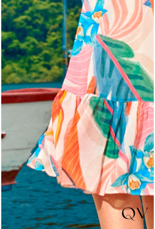 VESTIDO CHIFFON FLORAL E LASTÉX - LUZIA FAZZOLLI VESTIDO CHIFFON FLORAL E LASTÉX - LUZIA FAZZOLLI