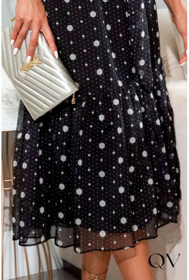 VESTIDO CHIFFON POÁ MANGA CAVADA PRETO - LUZIA FAZZOLLI VESTIDO CHIFFON POÁ MANGA CAVADA PRETO - LUZIA FAZZOLLI