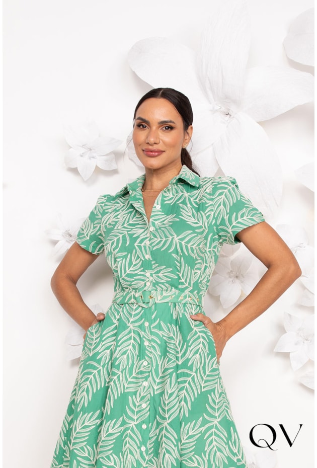 VESTIDO CLÁSSICO DE LAISE VERDE - LEKAZIS VESTIDO CLÁSSICO DE LAISE VERDE - LEKAZIS
