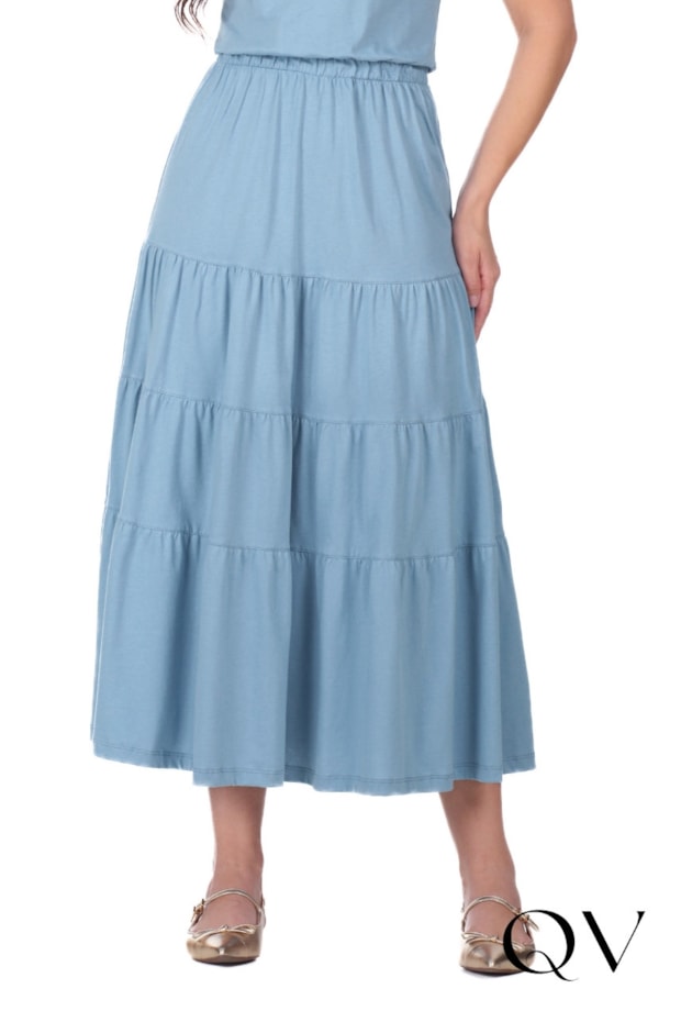 VESTIDO COM BOLSO FRONTAL EM MALHA DE ALGODÃO AZUL - HAPUK