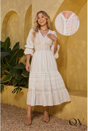 VESTIDO COM LISTRAS COLORS OFF - DOCE MARIA