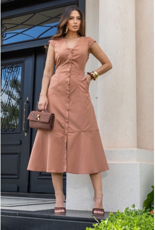 VESTIDO COM RECORTES EM ALFAIATARIA MOUCHA MOUSSE - LUZIA FAZZOLLI