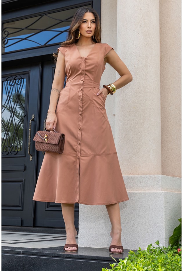 VESTIDO COM RECORTES EM ALFAIATARIA MOUCHA MOUSSE - LUZIA FAZZOLLI